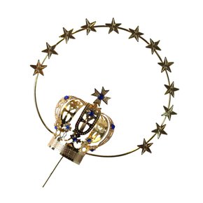 Coroa Dourada 5 Petalas 11 Pedras Resplendor 1.9cm X 8cm