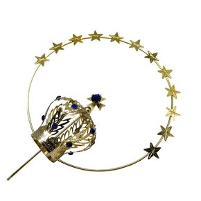 Coroa Dourada 5 Petalas 11 Pedras Resplendor 5cm