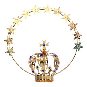 Coroa Dourada 6 Petalas 13 Pedras Resplendor 2.6cm X 11.5cm