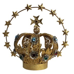 Coroa Dourada com Aureola 12 Estrelas - 13 cm