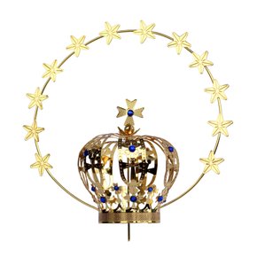 Coroa Dourada com Resplendor para Imagem de Nossa Senhora 8 cm
