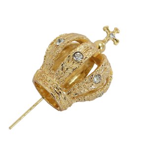 Coroa Dourada Strass Transparente Fundição - 5,5 cm x 2,2 cm