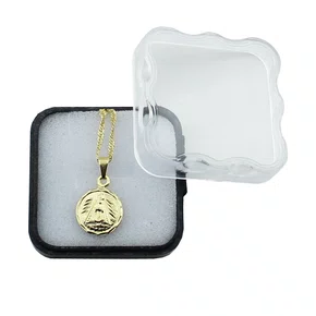 Corrente Banhada Dourada Medalha Redonda de Nossa Senhora Aparecida