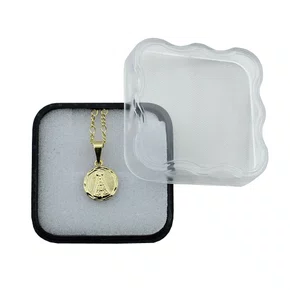 Corrente Banhada Dourada Medalha Redonda de Nossa Senhora Aparecida