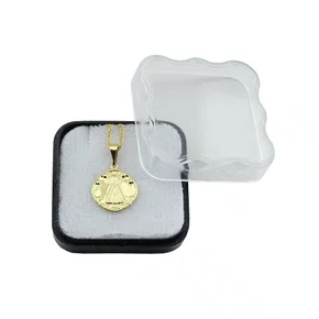 Corrente Banhada Dourada Medalha Redonda de Nossa Senhora Aparecida
