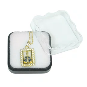 Corrente Banhada Dourada Strass de Nossa Senhora Aparecida