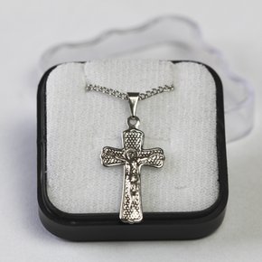 Corrente Crucifixo Texturizado - Inox