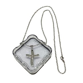 Corrente Com Pingente Cruz Torta Com Cristo - Inox