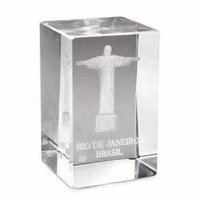Cristal Cristo Redentor Retangular - 4 cm