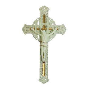 Crucifixo de Parede Plástico Cristo Fosforecente - 29 cm x 17 cm