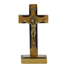 Crucifixo de Parede e Mesa de São Bento - 14,5 cm x 7,5 cm