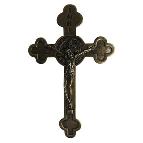 Crucifixo Metal Parede São Bento - 21 cm x 13 cm