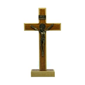 Crucifixo Parede e Mesa  Mdf Athenas 17 Cm