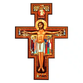 Cruz de Parede São Damião em MDF - 150 cm X 100 cm