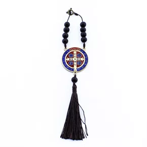 Dezena Carro de São Bento Medalha Pompom - 8 mm