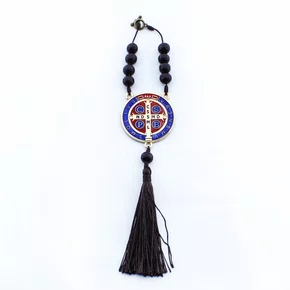 Dezena Carro de São Bento Medalha Pompom - 8 mm
