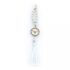 Dezena Carro Divino Espírito Santo Strass Pompom - 8 mm