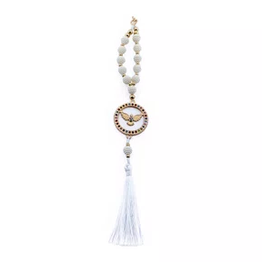 Dezena Carro Divino Espírito Santo Strass Pompom - 8 mm
