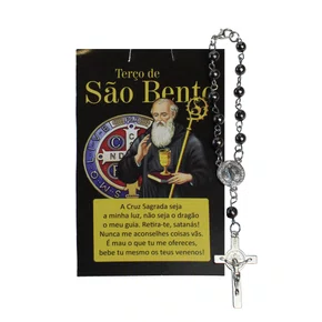 Dezena de Carro Folheto São Bento Hematita - 6 mm