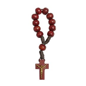Dezena de Dedo Madeira Vermelha com Crucifixo