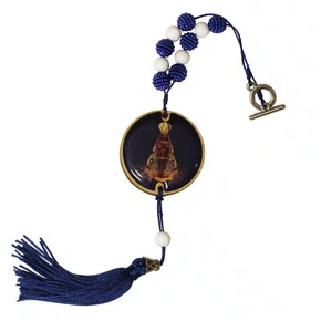 Dezena para Carro de Nossa Senhora Aparecida Conta Azul Pompom