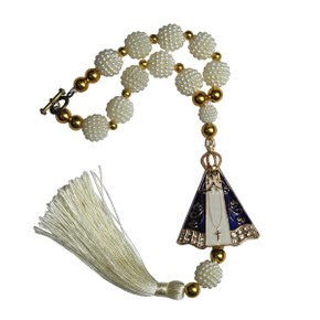 Dezena para Carro Pérolas Estilizadas Nossa Senhora Aparecida 15 mm