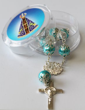 Dezena São Bento Prata Conta Azul -10mm