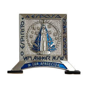 Enfeite de Mesa Nicho de Nossa Senhora Aparecida Prata - 5 Cm