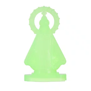 Enfeite de Nossa Senhora Aparecida Carro Fosforescente Auto Colante - 5,5 cm