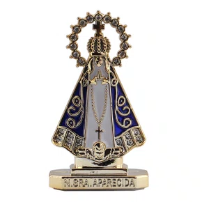 Enfeite de Nossa Senhora Aparecida Carro Plástico Branca 8 cm