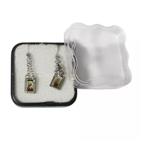 Escapulário Inox Quadrangular Foto Color Nossa Senhora do Carmo Infantil