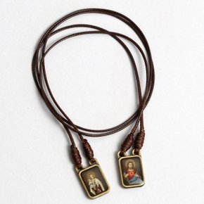 Escapulário Cordão Nossa Senhora do Carmo Pingente Metal Ouro Velho