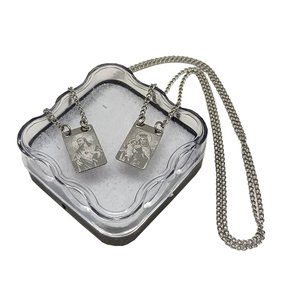 Escapulário Inox Mini Quadrangular Lase Nossa Senhora do Carmo