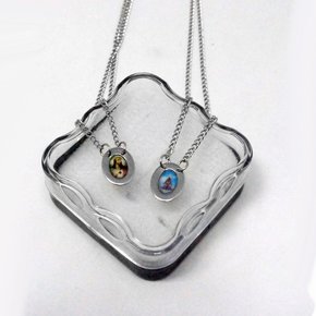 Escapulário Nossa Senhora Aparecida Oval - Inox