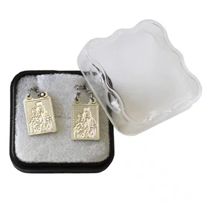 Escapulário Inox Quadrado Laser Brilho de Nossa do Carmo