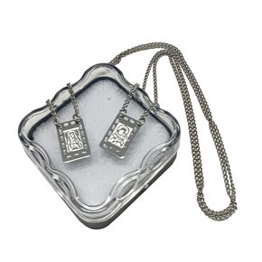 Escapulário M Inox Baixo Relevo Placa Vazada Nossa Senhora do Carmo