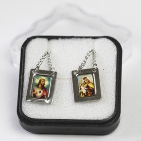 Escapulário Retangular Nossa Senhora do Carmo - Inox