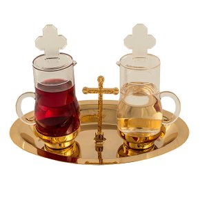 Galheteiro Dourado Total - 20 cm x 14 cm x 14 cm