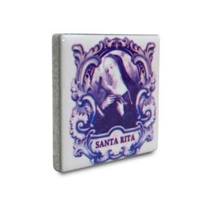 Imã Azulejo de Santa Rita - 4,5 cm X 4,5 cm 