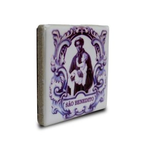 Imã Azulejo de São Benedito - 4,5 cm X 4,5 cm 