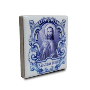 Imã Azulejo de São Judas Tadeu - 4,5 cm X 4,5 cm 