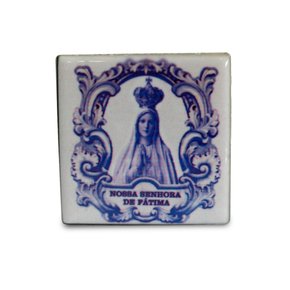Imã Azulejo de Nossa Senhora de Fátima - 4,5 cm X 4,5 cm 