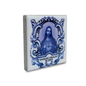 Imã Azulejo de Sagrado Coração de Jesus - 4,5 cm X 4,5 cm 