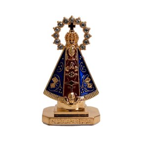 Enfeite de Nossa Senhora Aparecida Marrom em Metal de Carro Autocolante - 5 cm