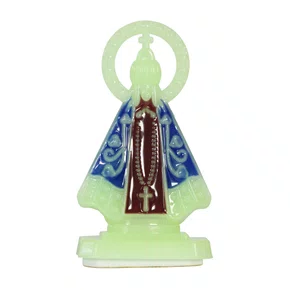 Enfeite de Nossa Senhora Aparecida Color Carro Fosforescente Auto Colante - 5,5 cm