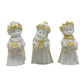 Imagem 3 Reis Magos em Mármore Infantil Detalhe em Dourado
