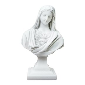 Imagem Busto Imaculado Coração de Maria em Mármore Natural - 27 cm