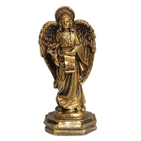 Imagem de Arcanjo São Gabriel de Resina Nacional com Pintura em Bronze - 12 cm
