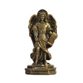 Imagem de Arcanjo São Gabriel de Resina Nacional com Pintura em Bronze - 15 cm