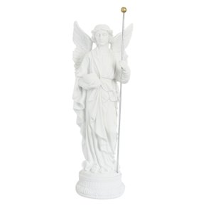 Imagem de Arcanjo São Rafael de Mármore Branco - 62 Cm
